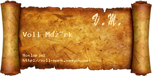Voll Márk névjegykártya
